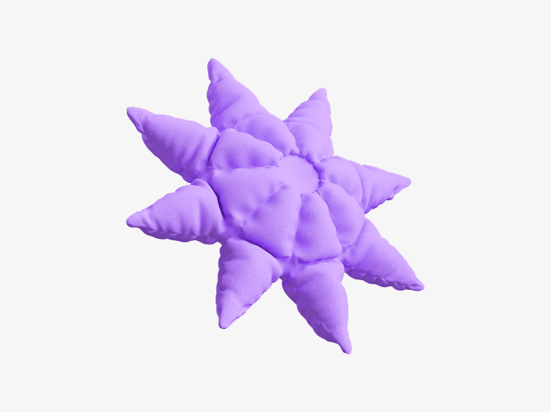 Purple inflatable star with soft rounded points