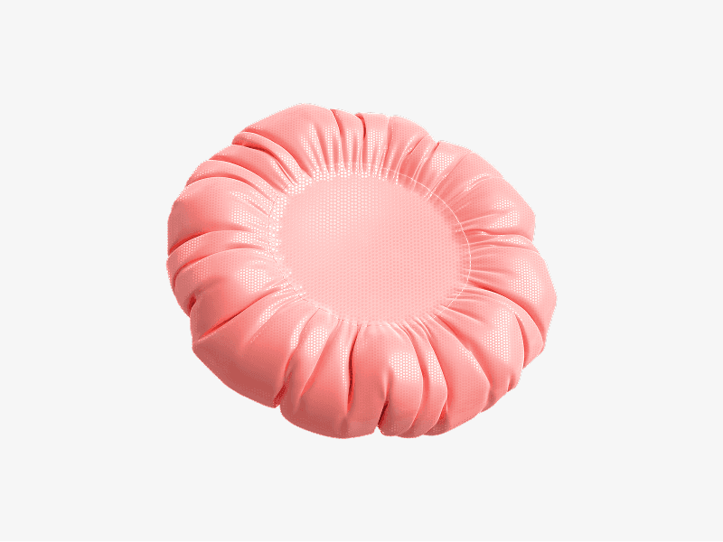 Pink inflatable 3D round shape with a soft center opening
