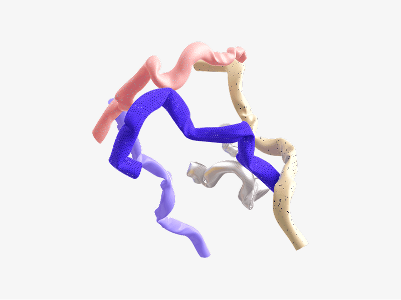 Inflatable 3D shape made of connected deflated balloons