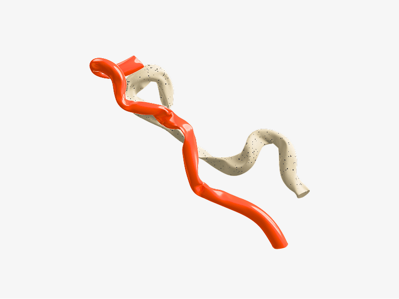 Inflatable 3D shape made of curved lines