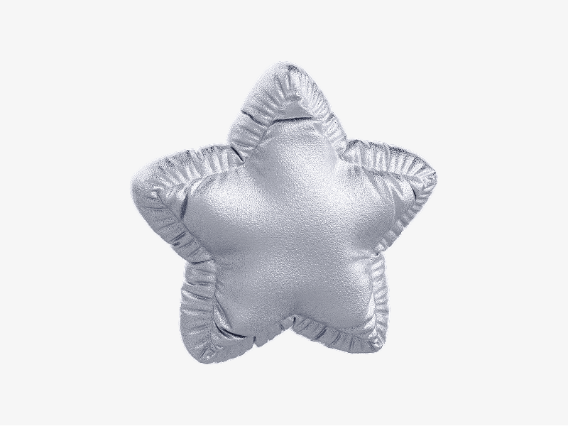 Silver inflatable 3D star-shaped object