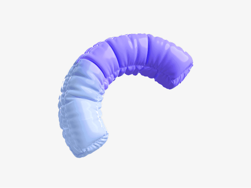 Gradient inflatable curved tube with soft rounded shape