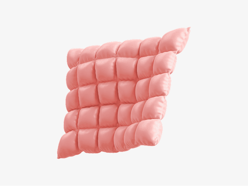 Pink inflatable square shape with padded sections
