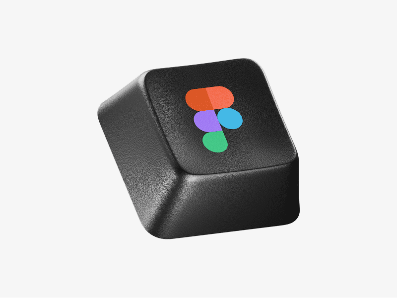 Black keycap with Figma logo shown as a 3D illustration