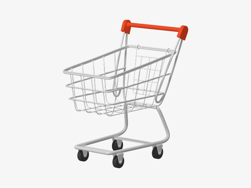 3D illustration of a shopping cart