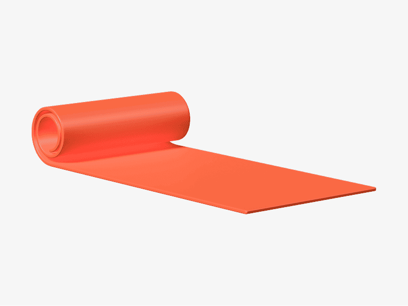 Rolled 3D sport mat illustration with smooth surface