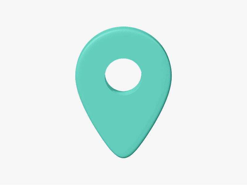 3D illustration of a green location pin