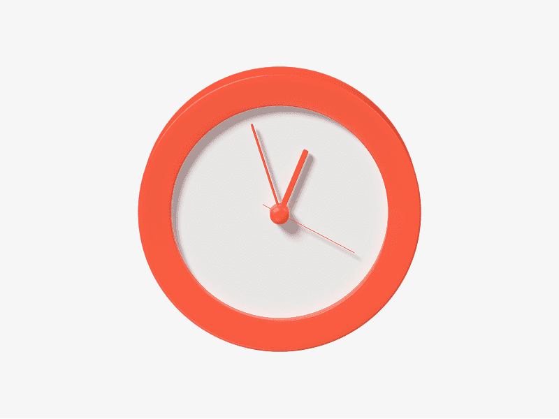 3D illustration of a round wall clock