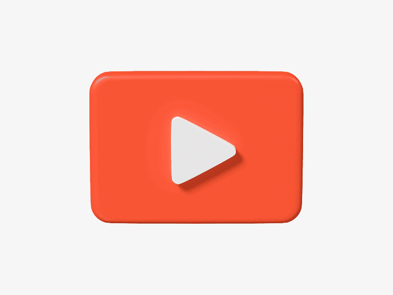 3D illustration of a play button icon