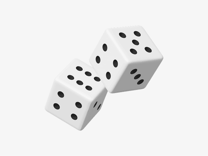 3D illustration of two dice