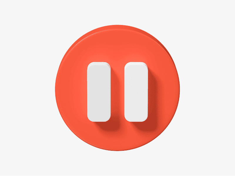 3D illustration of a pause button icon