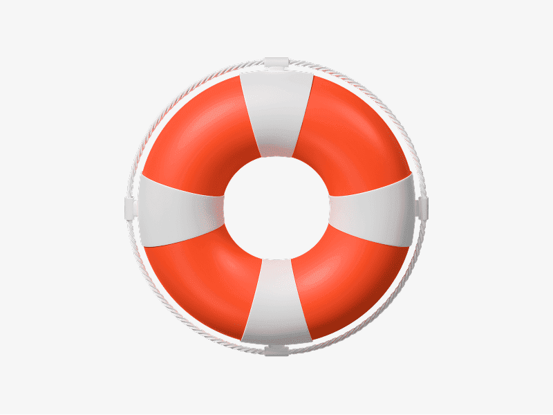 3D illustration of a lifebuoy ring