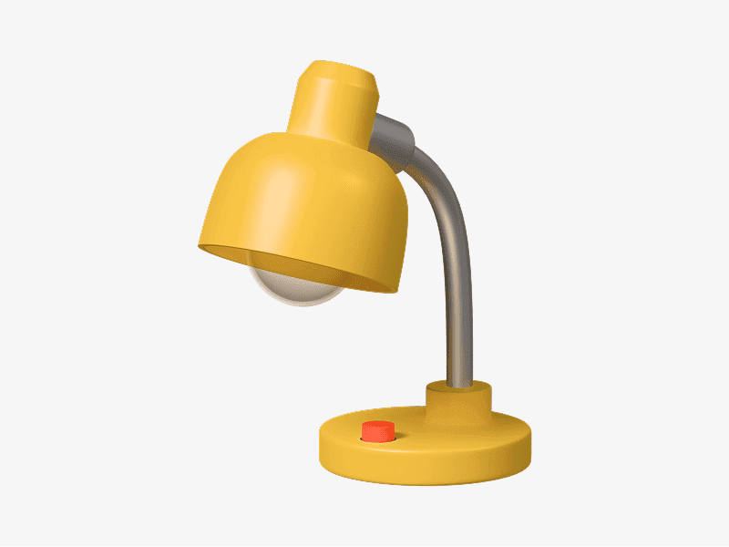 3D illustration of a desk lamp
