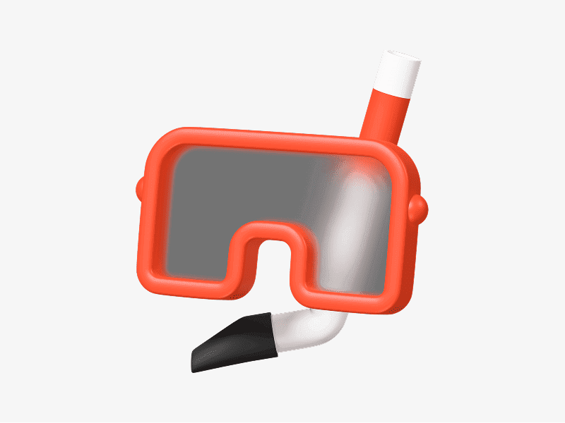 3D illustration of a diving mask