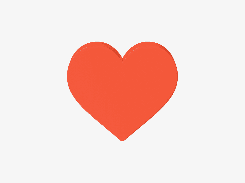 3D illustration of a simple heart shape