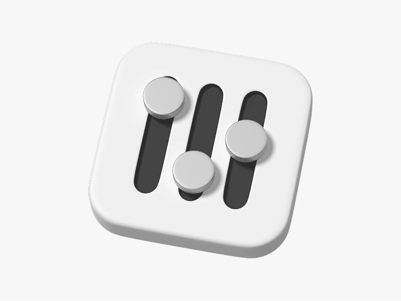 3D illustration of control sliders
