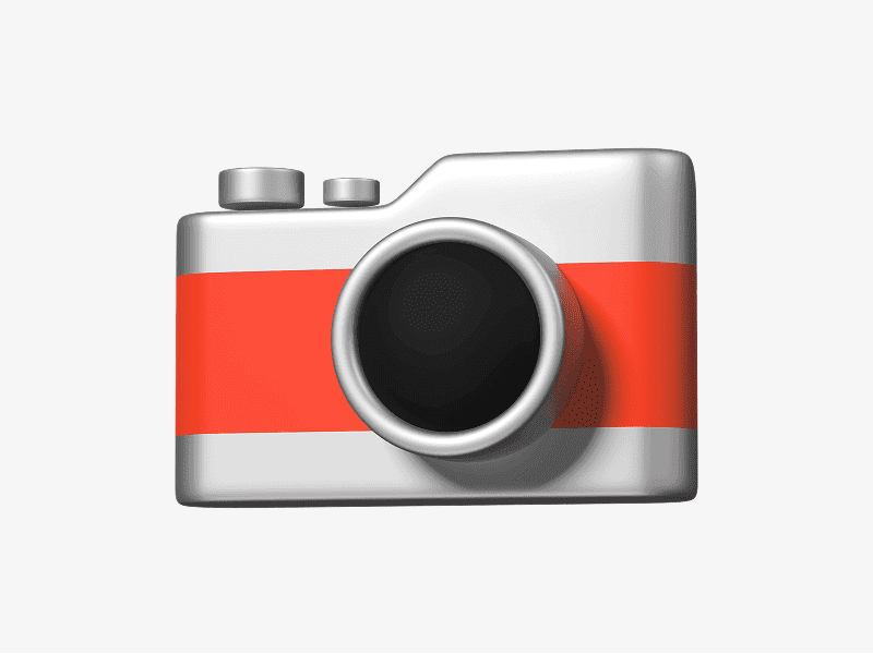 3D illustration of a photo camera