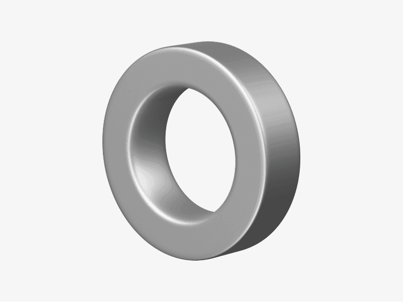 3D illustration of a metallic ring shape