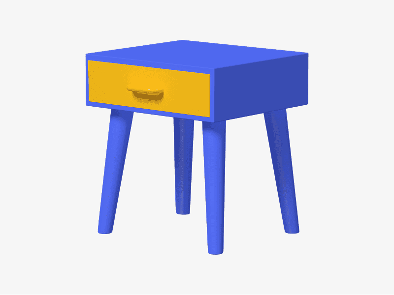3D illustration of a small side table