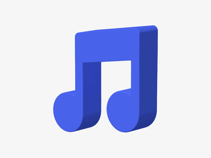 3D illustration of a music note icon