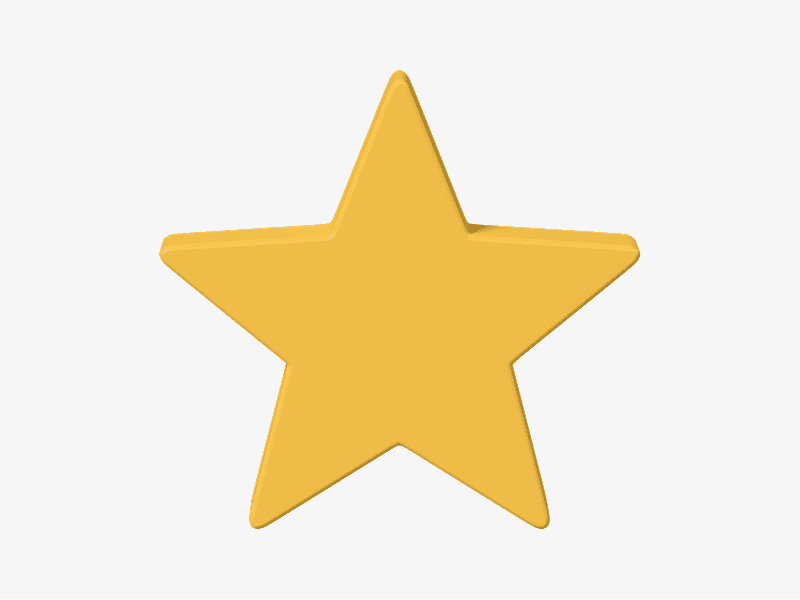 3D illustration of a yellow star