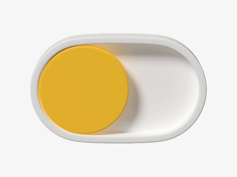 3D illustration of a toggle switch with yellow button