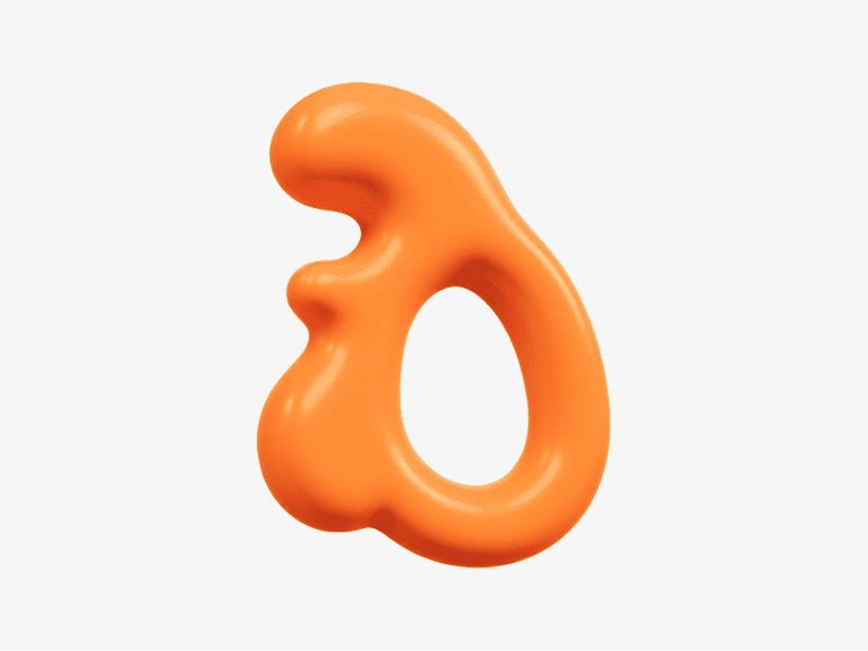 3D organic abstract hollow blob shape with smooth surface
