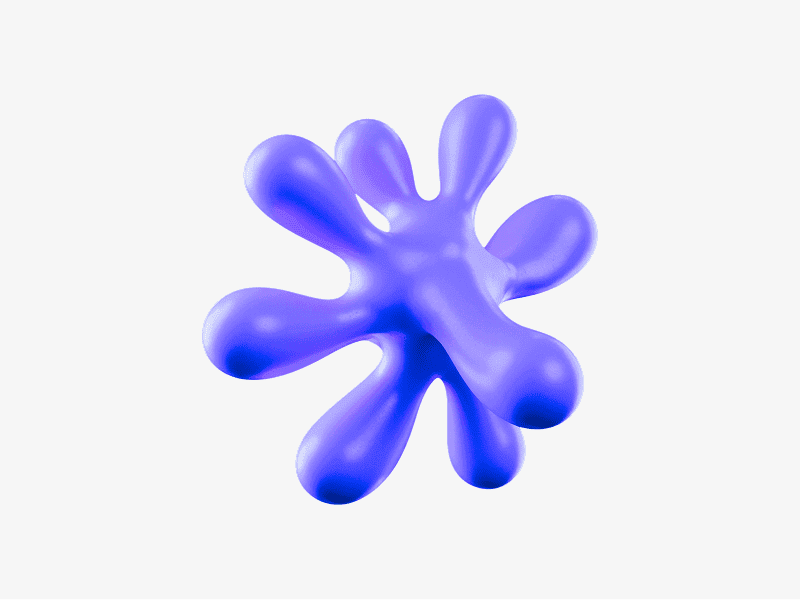 3D organic splash-shaped abstract form