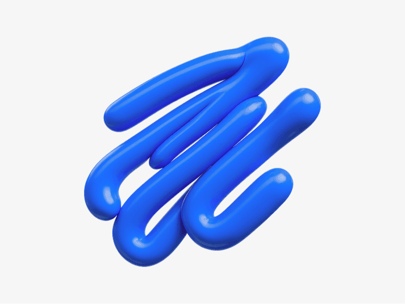 3D organic abstract folded tube cluster