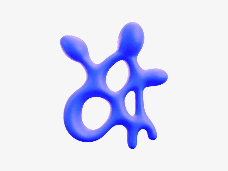 3D organic abstract blob with rounded holes