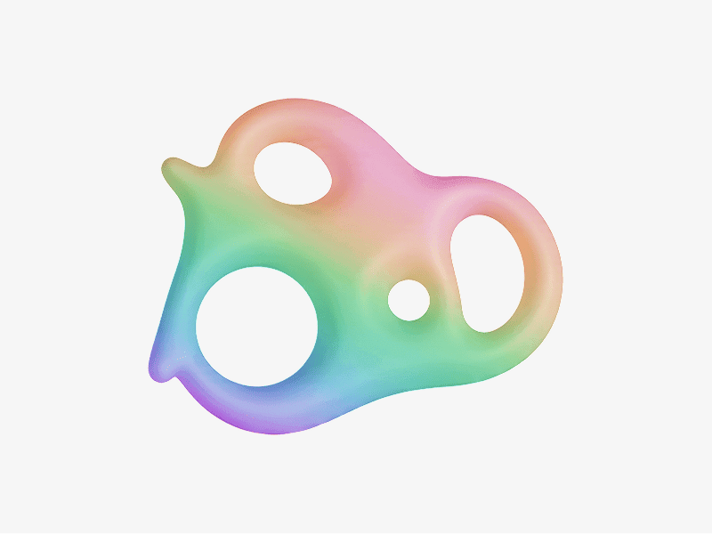 3D organic abstract amoeba shape with holes