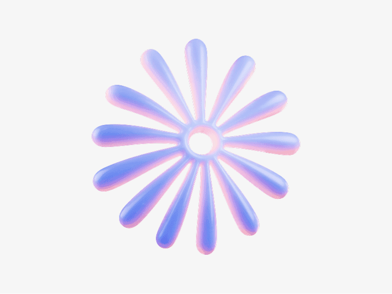3D organic radial ring with petal-like extensions