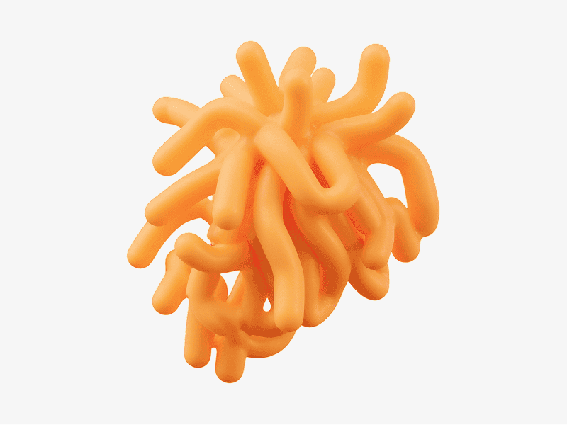 3D organic abstract tangled tube structure