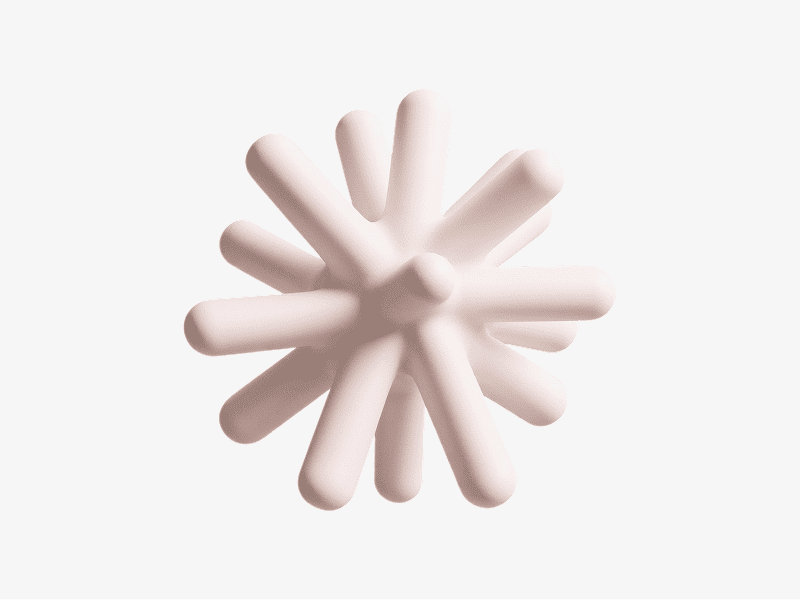 3D organic abstract ring with soft blade elements