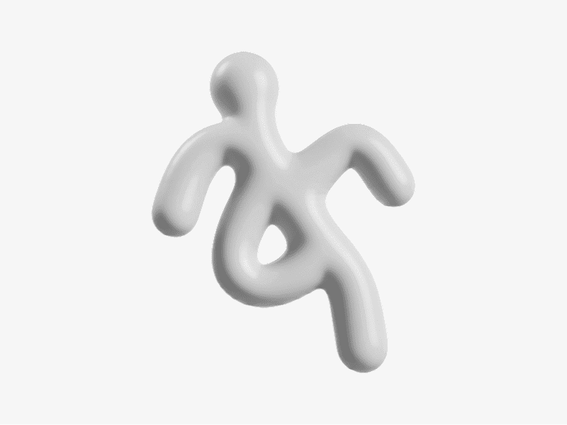 3D organic flowing abstract figure shape