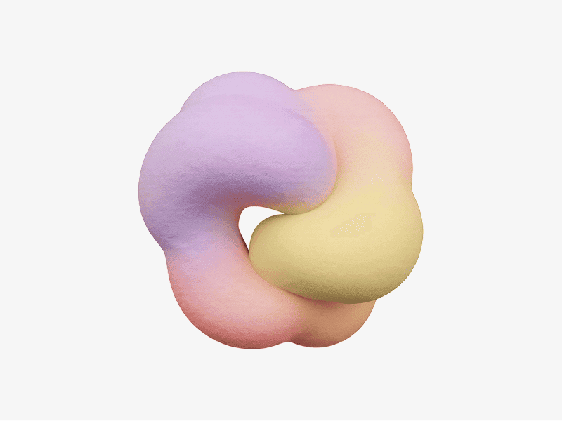 3D organic twisted loop abstract form