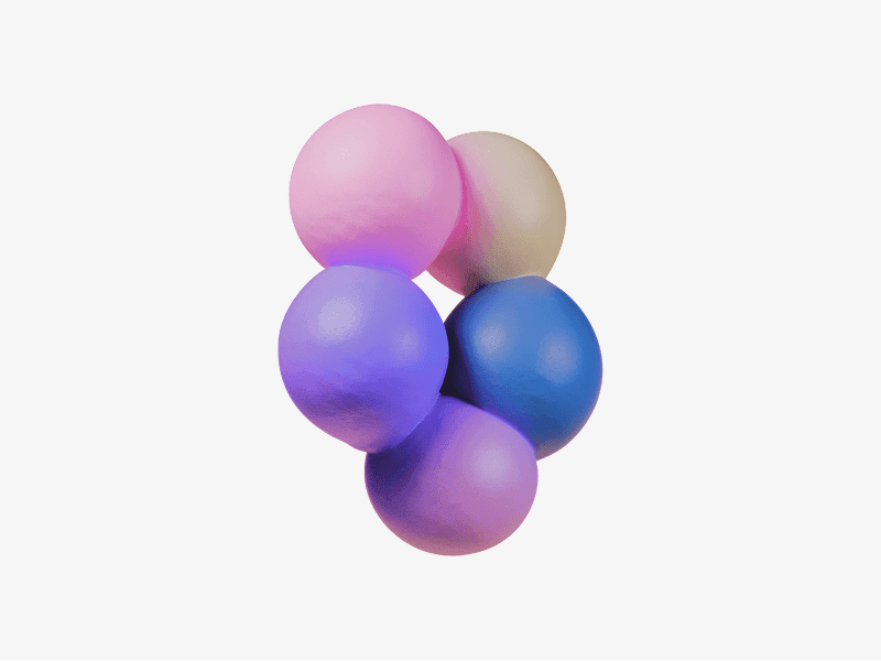 3D organic abstract cluster of connected spheres