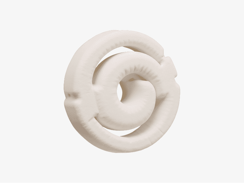 Organic 3D twisted ring shape with irregular rounded form