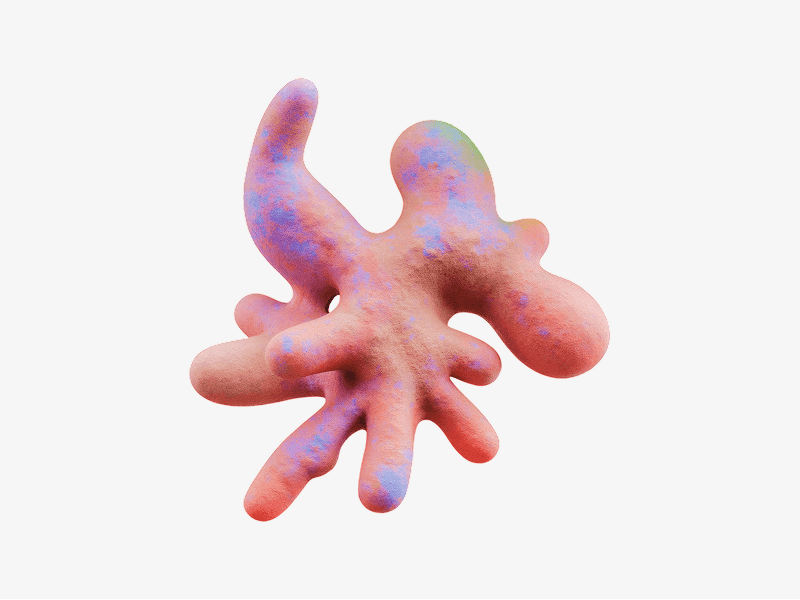 Organic 3D branching shape with soft rounded limbs