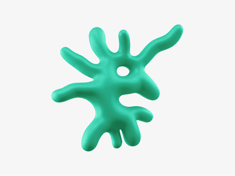 Organic 3D blob shape with rounded holes