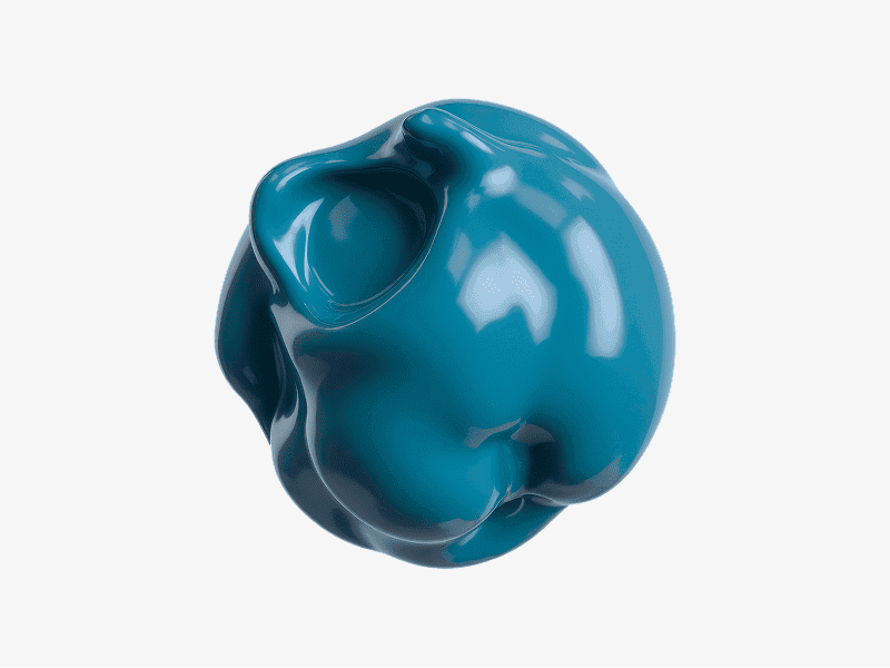 Organic 3D deformed sphere with smooth glossy surface and irregular shape