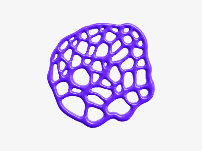 3D organic abstract cellular web structure with irregular openings
