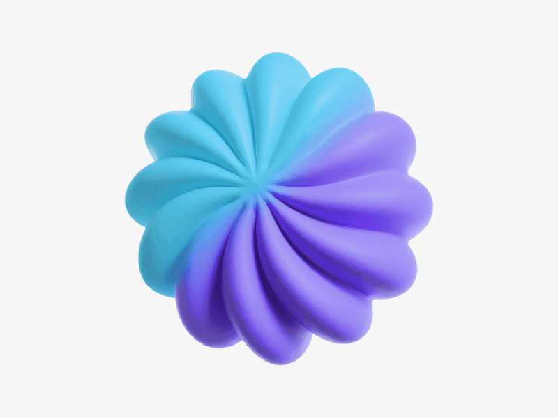 3D organic abstract spiral petal-like structure with layered segments