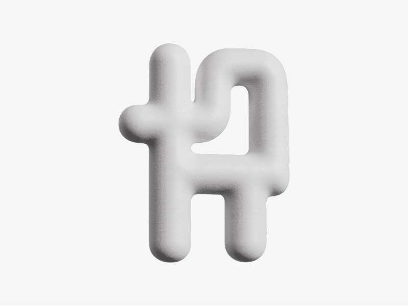 3D organic abstract soft angular frame-like structure