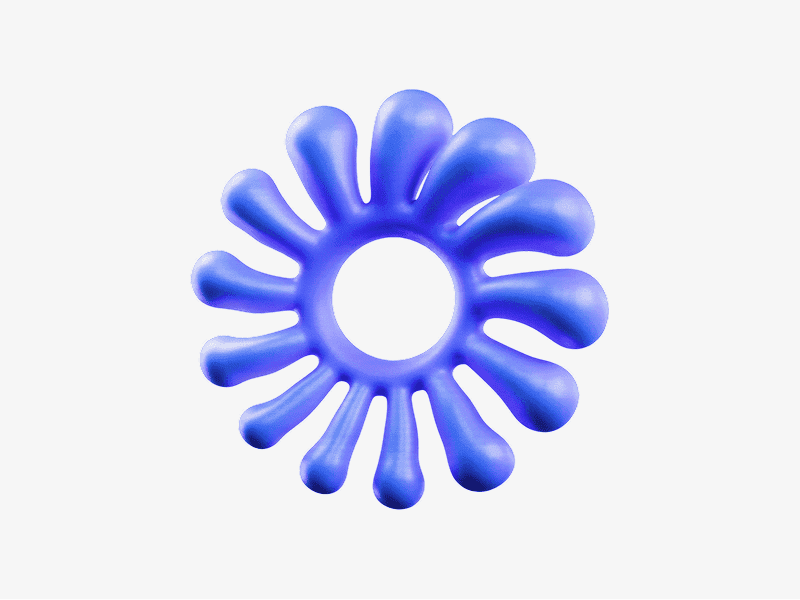 3D organic ring with radial droplet-like extensions