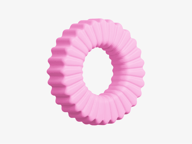3D organic ring with ribbed surface and rounded segments
