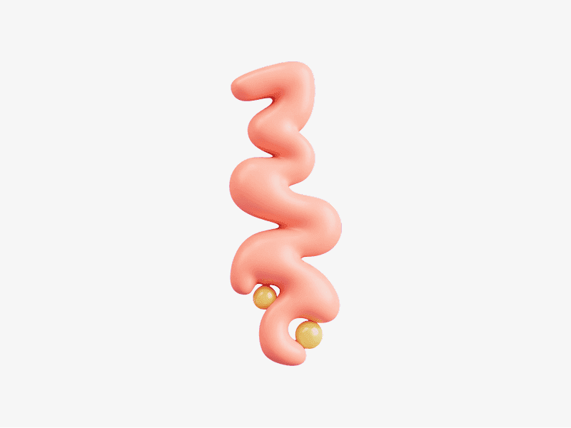 3D organic vertical wavy abstract shape
