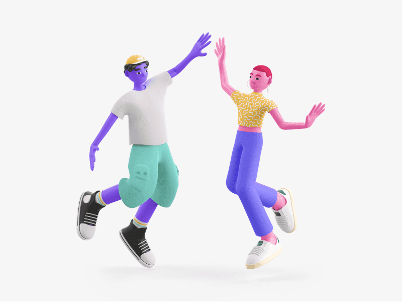 Boy and girl giving each other a high five