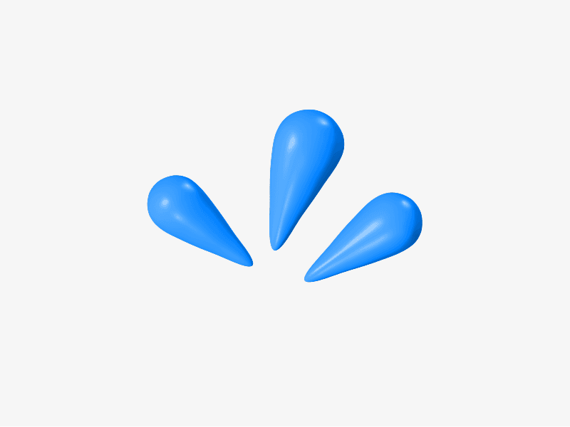 Blue liquid drops shown as a clean 3D illustration