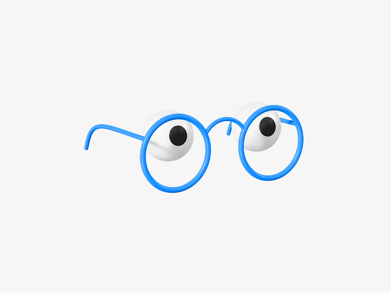 Medical glasses shown as a simple 3D illustration